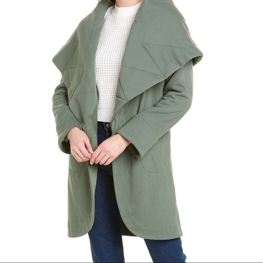 Women’s Sage Quilted Drape Coat- Small